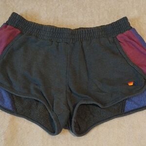 Aviator Nation Black and Purple Athletic Shorts